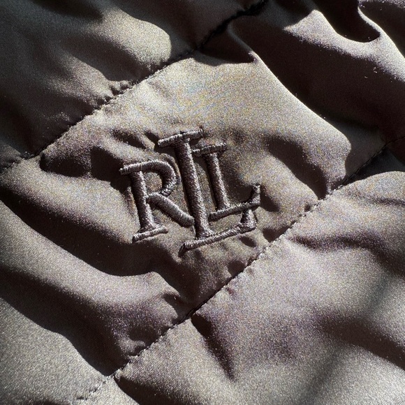 Lauren Ralph Lauren Hooded Stretch Puffer Vest Womens Sz L Black MSRP $150 - Picture 11 of 12